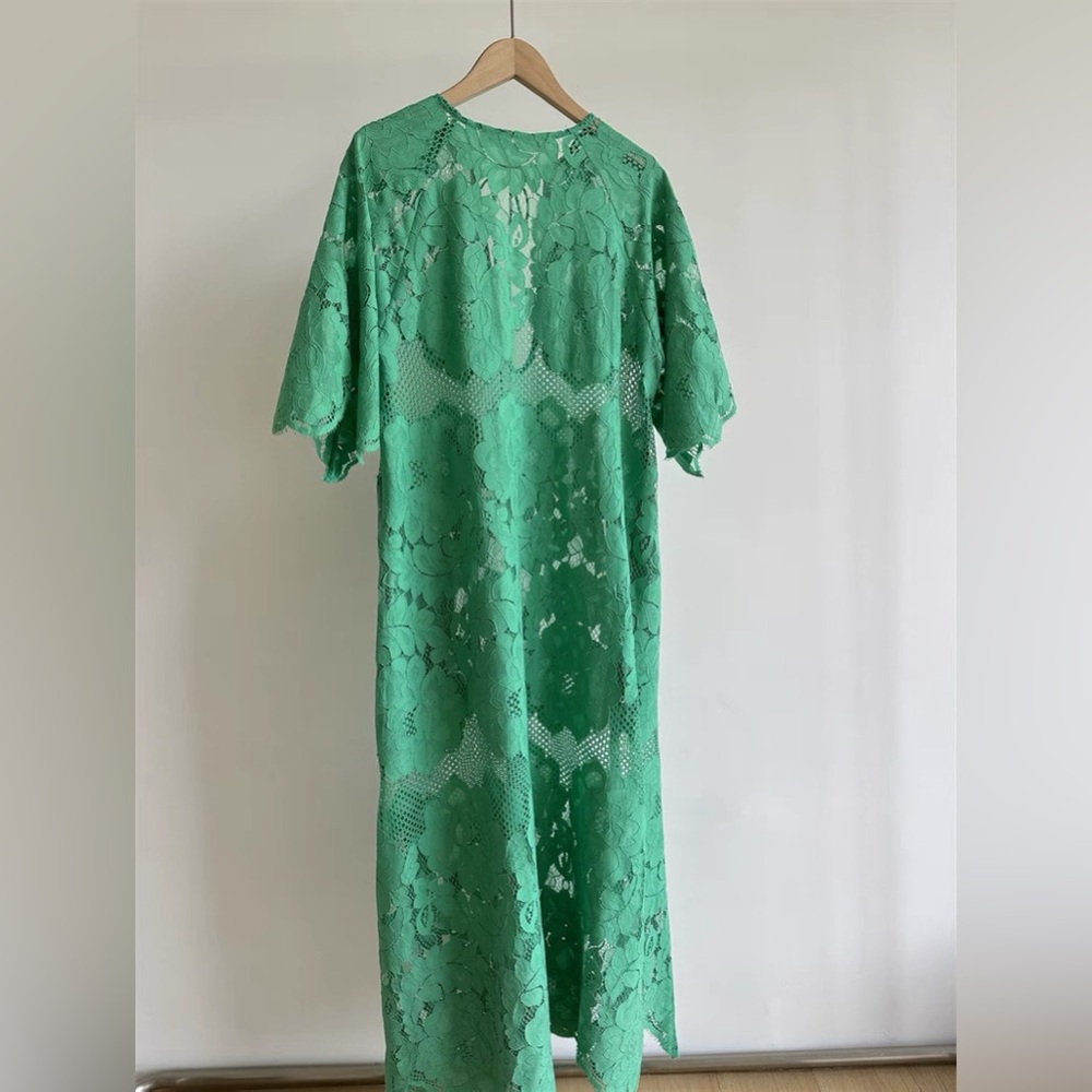 MR.LARKIN LOLA Dress.Green Lace Maxi Dress-XS - Picture 5 of 6